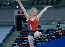 Bakıda Dünya Kubokunun iştirakçısı olan gimnastların podium məşqləri. Azərbaycan, 18 fevral, 2016